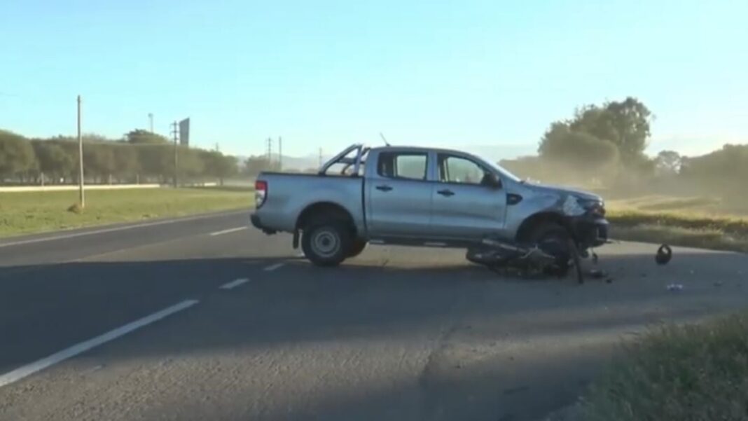Accidente de tránsito en la Ruta 38, Catamarca, con camioneta y motocicleta