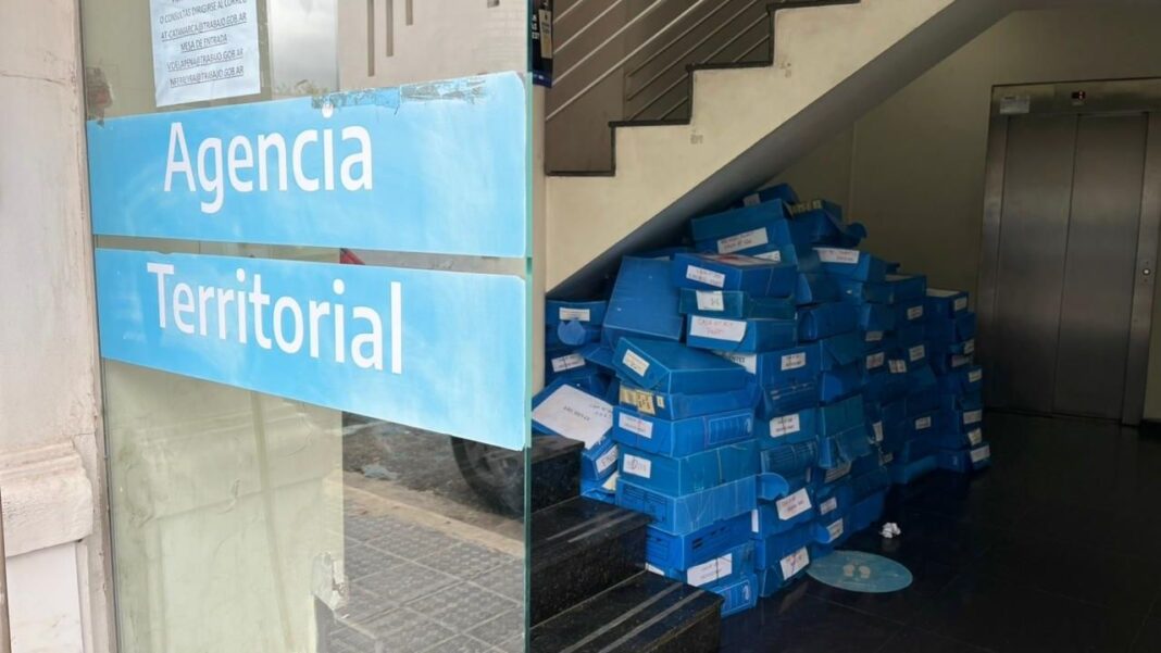 Edificio de la Agencia Territorial Catamarca en proceso de mudanza