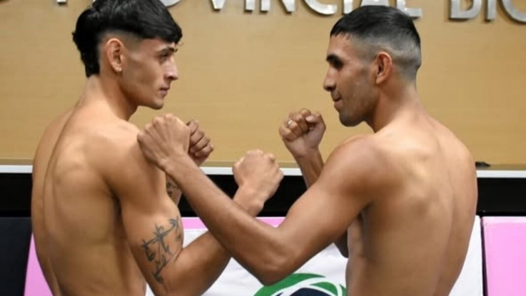 Felipe Adauto, boxeador catamarqueño, en su debut profesional.