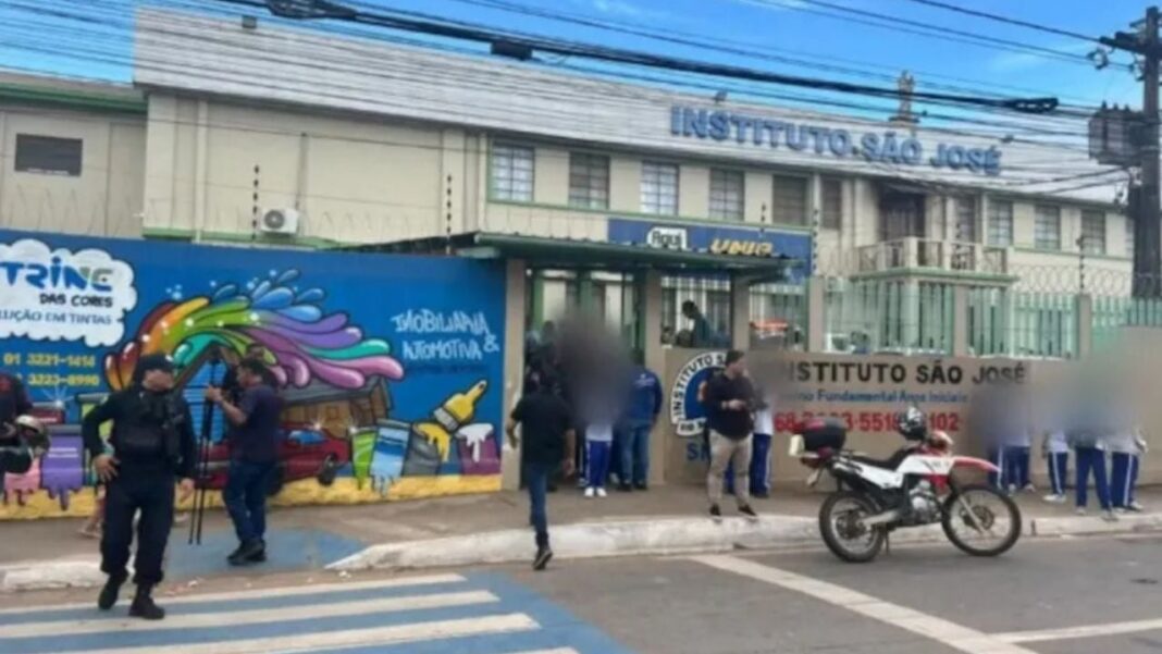 Vista exterior del Instituto São José en Rio Branco, Brasil, lugar del ataque armado