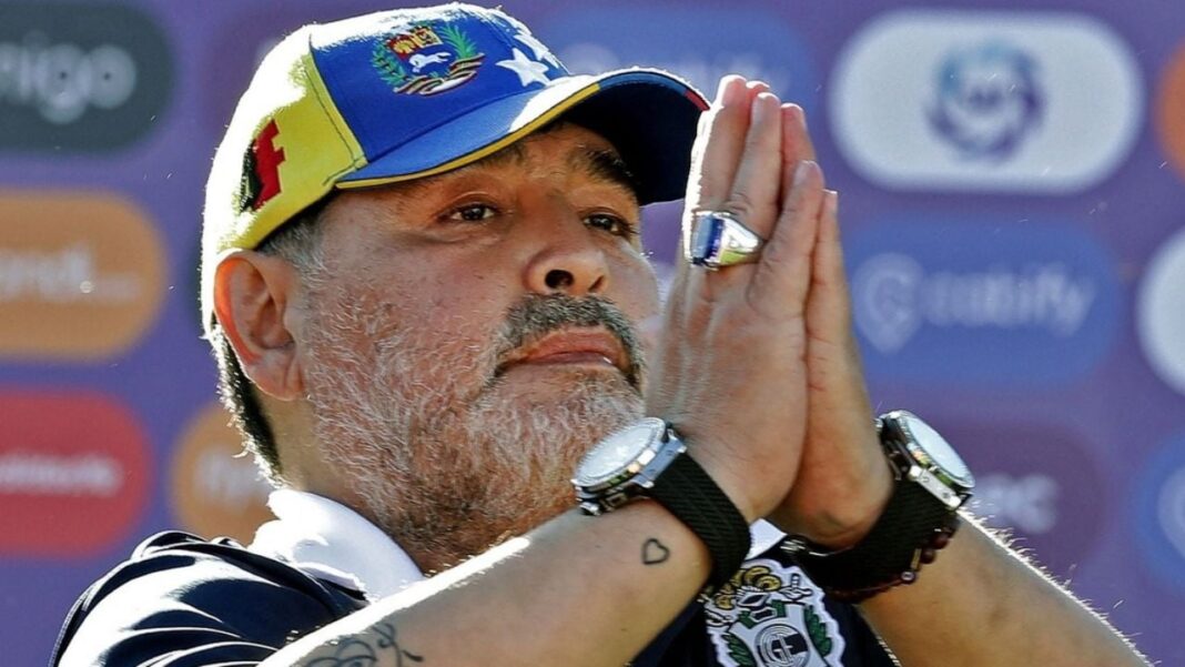 Fotografía de Diego Armando Maradona en sus años de futbolista