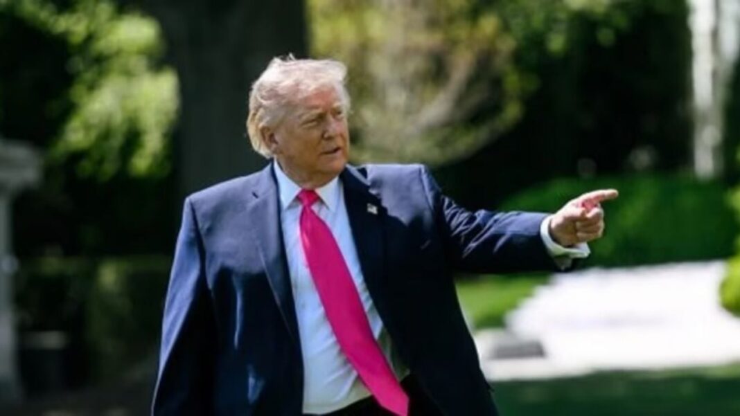 Donald Trump en una conferencia de prensa