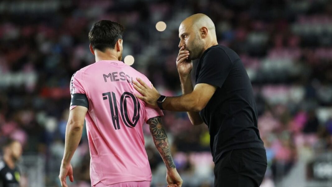 Javier Mascherano en un evento en México hablando sobre su salida del Inter Miami y el presente de Messi