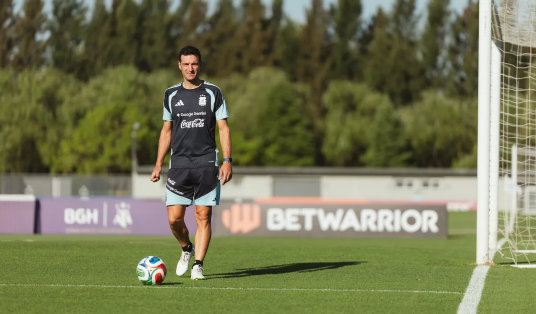 Lionel Scaloni con la camiseta de la Selección argentina