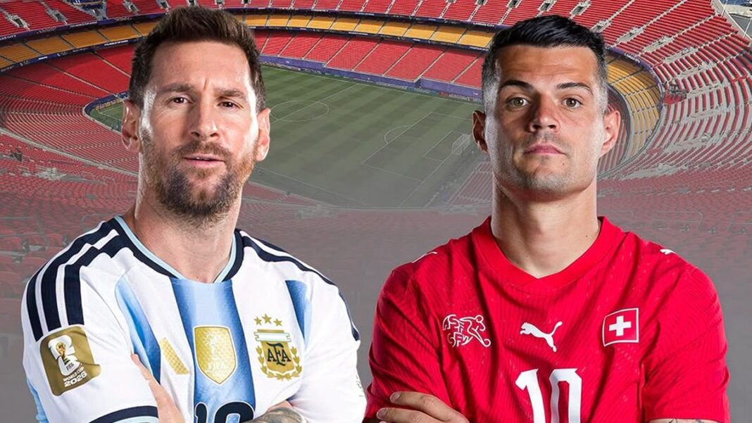 Jugadores de la Selección argentina durante un partido de fútbol