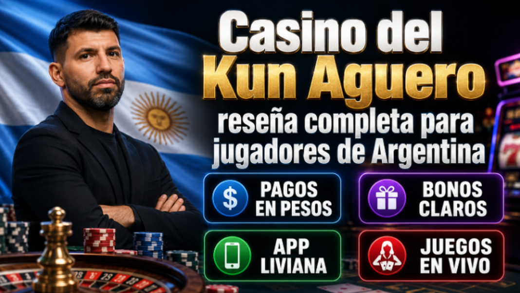 Pantalla de inicio del casino Kun Agüero en un dispositivo móvil