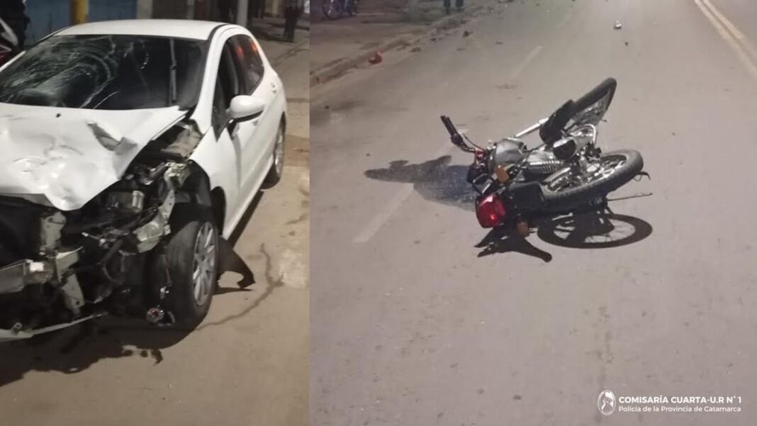 Siniestro vial en la intersección de avenidas Virgen del Valle y Juan Pablo Vera en la Capital de Catamarca