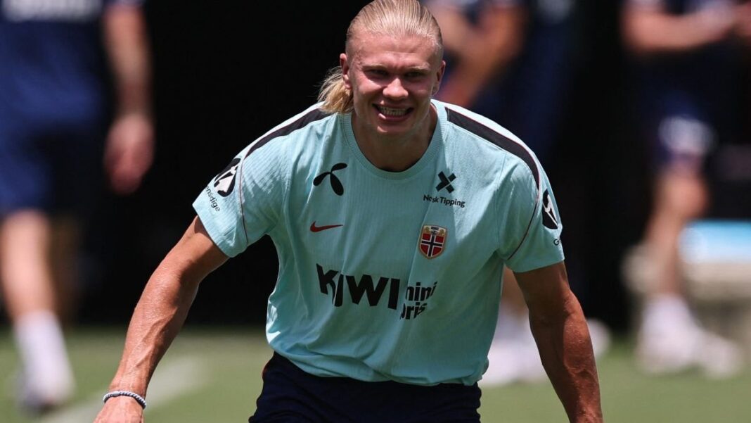 Erling Haaland en rueda de prensa previa al partido Noruega vs Inglaterra por cuartos de final del Mundial 2026