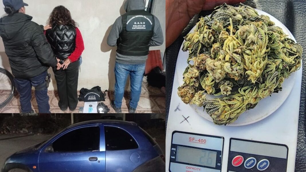 Procedimiento policial en Catamarca con secuestro de drogas