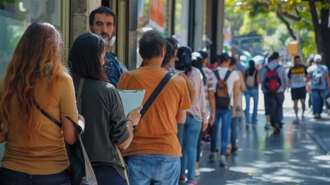 Gráfico de evolución del empleo registrado en Argentina