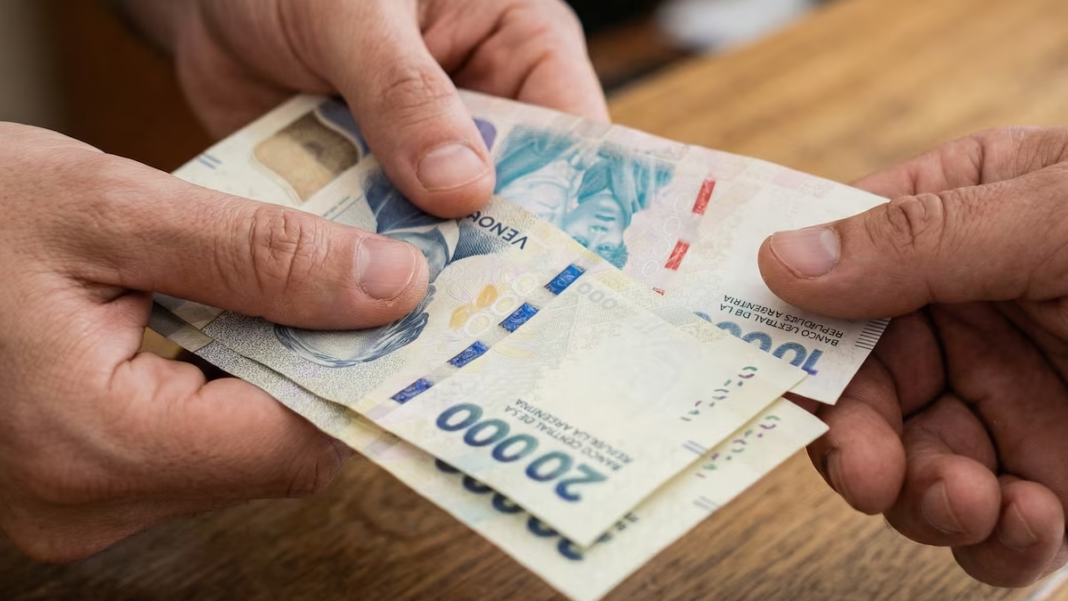 Persona contando dinero en un entorno doméstico, representando el financiamiento informal