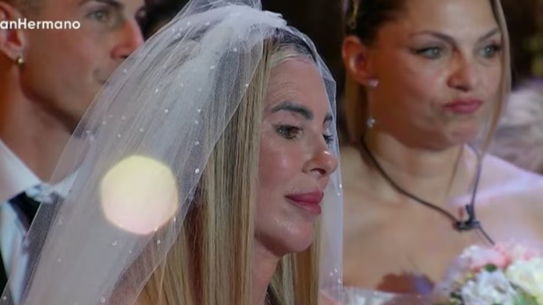 Mariela Prieto vestida de novia en la ceremonia de Gran Hermano
