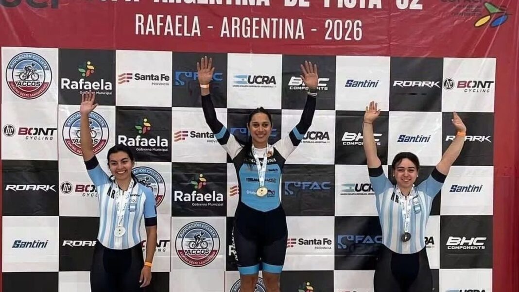 Guadalupe Díaz en el podio de la Copa Argentina UCI