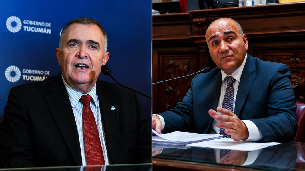 Osvaldo Jaldo y Juan Manzur en un acto político