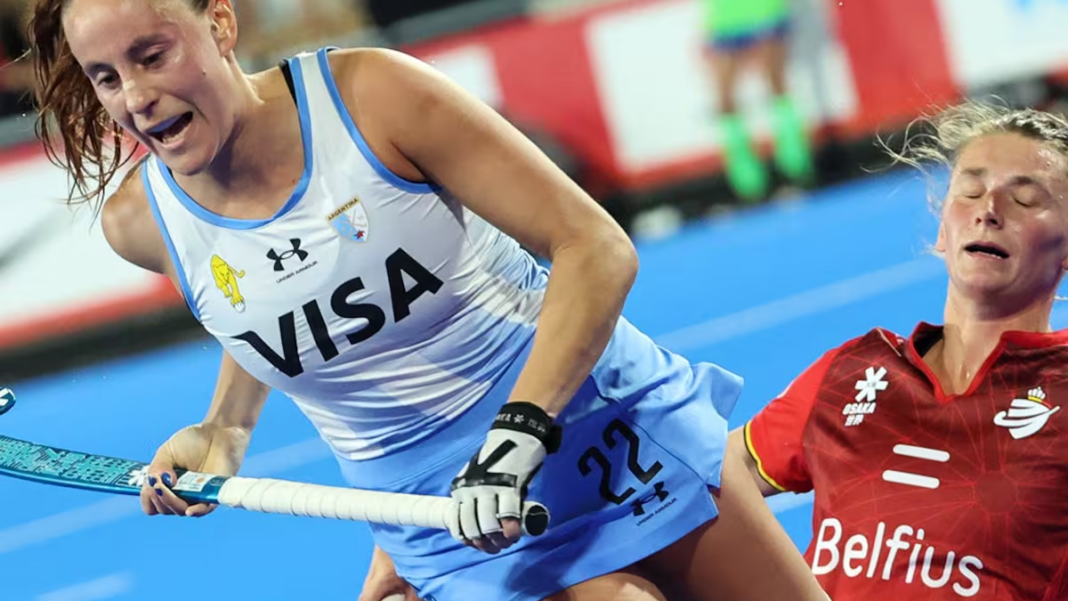 Jugadoras de Las Leonas en el partido ante Bélgica por el Mundial de Hockey 2026
