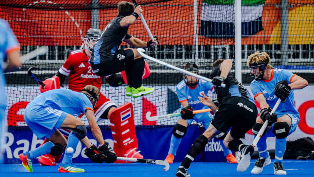 Partido de hockey entre Argentina y Países Bajos en el Mundial