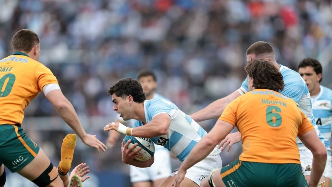 Partido de rugby entre Los Pumas y Australia en el estadio 23 de Agosto de Jujuy