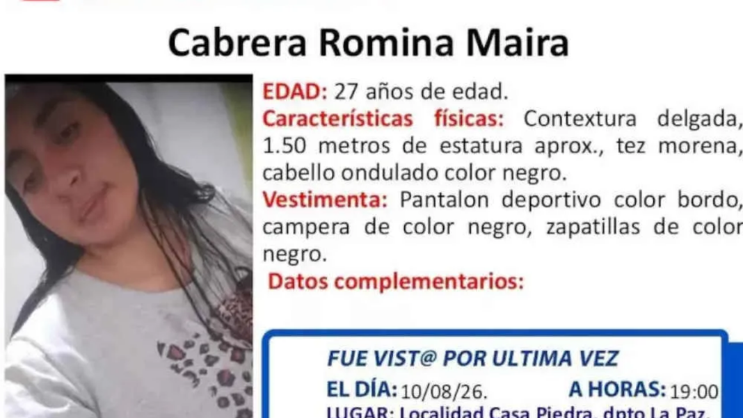 Operativo de rastrillaje en busca de Maira Cabrera