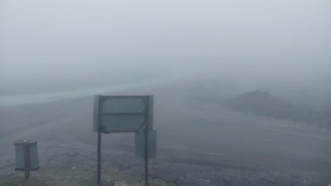 Ruta Provincial 42 con neblina y llovizna