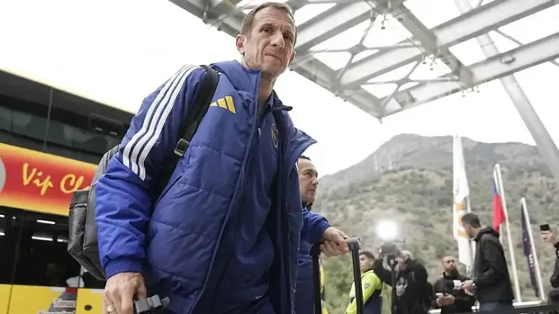 Jugadores de Boca entrenando en el predio de Ezeiza