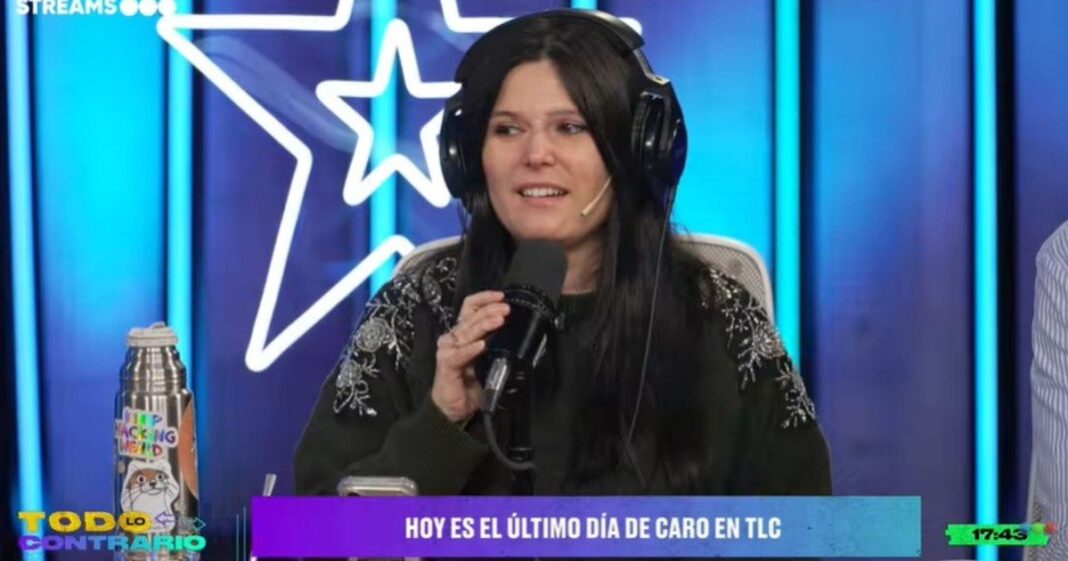 Carolina Trippar durante su despedida en Streams Telefe