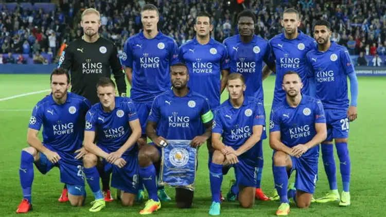 Jugadores del Leicester City celebrando el título de la Premier League