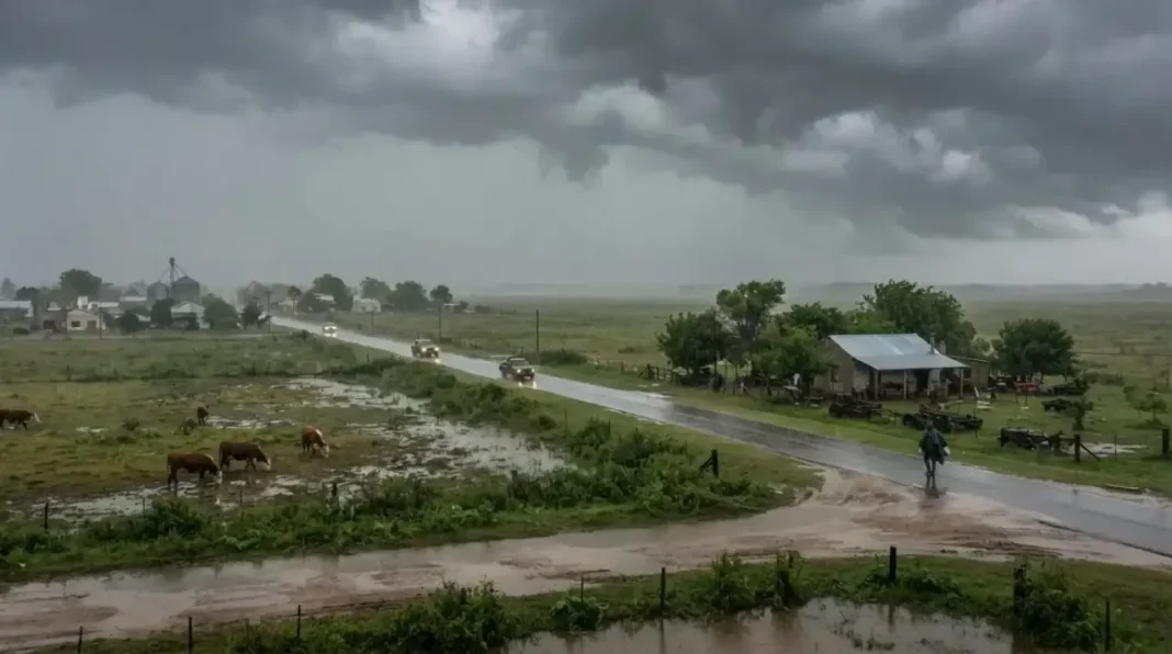 Mapa de Argentina con zonas de mayor probabilidad de lluvias intensas por El Niño
