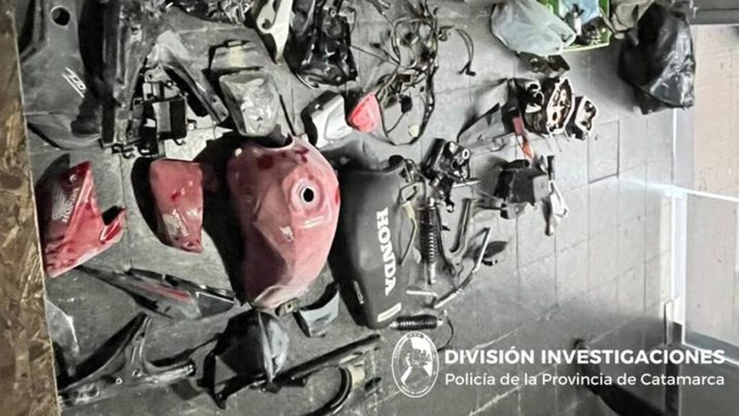 Motopartes incautadas por la Policía en Catamarca