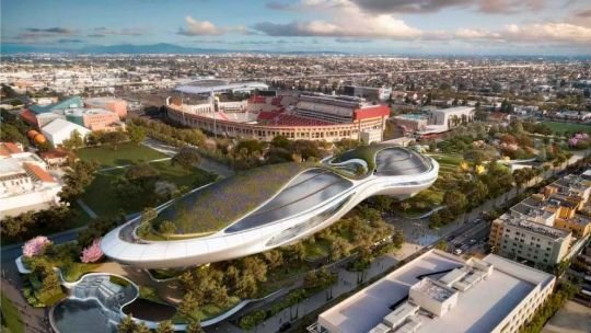 Edificio del Lucas Museum for Narrative Arts en Los Ángeles, diseñado por Ma Yansong