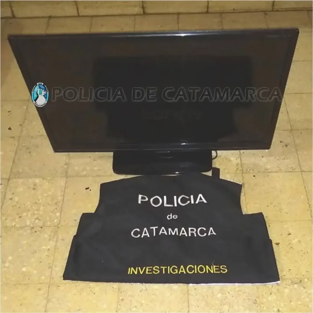 Móvil policial en la intersección de calle Domingo de Vergara y avenida Enrique Ocampo