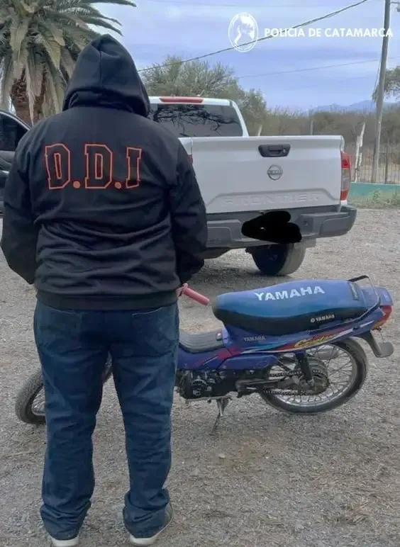 Motocicleta Yamaha Crypton 110 cc. recuperada en Nueva Coneta, Capayán