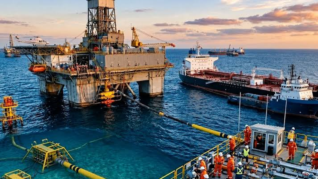 Plataforma petrolera en el mar