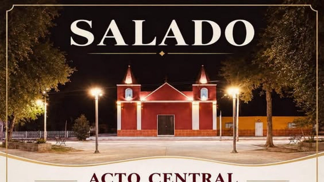 Plaza principal de Salado durante los festejos por el 256° aniversario