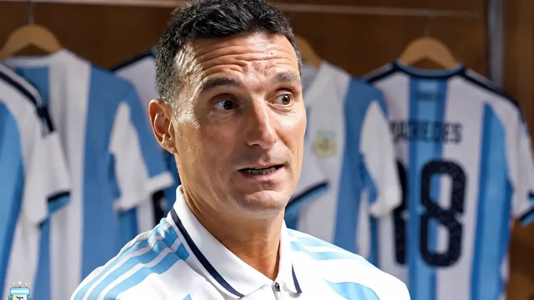 Lionel Scaloni, director técnico de la Selección argentina, durante una conferencia de prensa