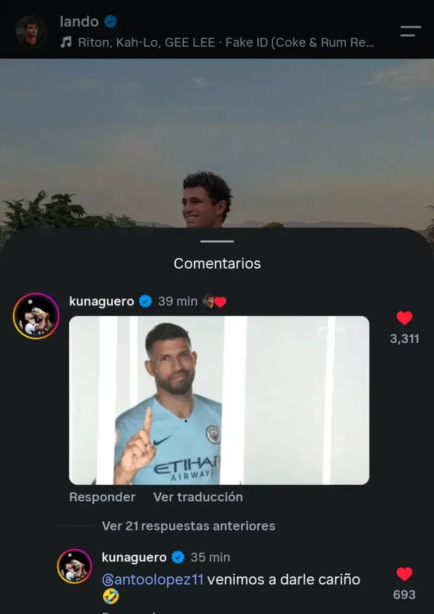 Sergio 'Kun' Agüero y Lando Norris, protagonistas de un cruce en redes sociales por Franco Colapinto