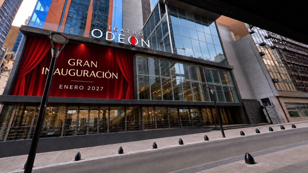 Fachada del edificio donde funcionará el nuevo Teatro Odeón en Esmeralda y Corrientes