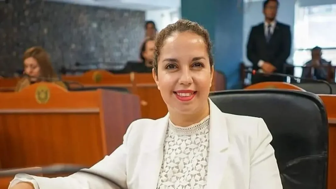 Diputada provincial María Argerich en declaraciones a la prensa