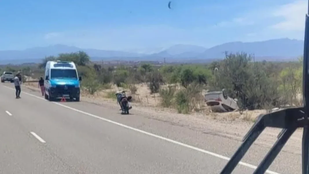 Ruta Nacional 40, a la altura de La Ciénaga, donde se produjo un vuelco con dos víctimas fatales