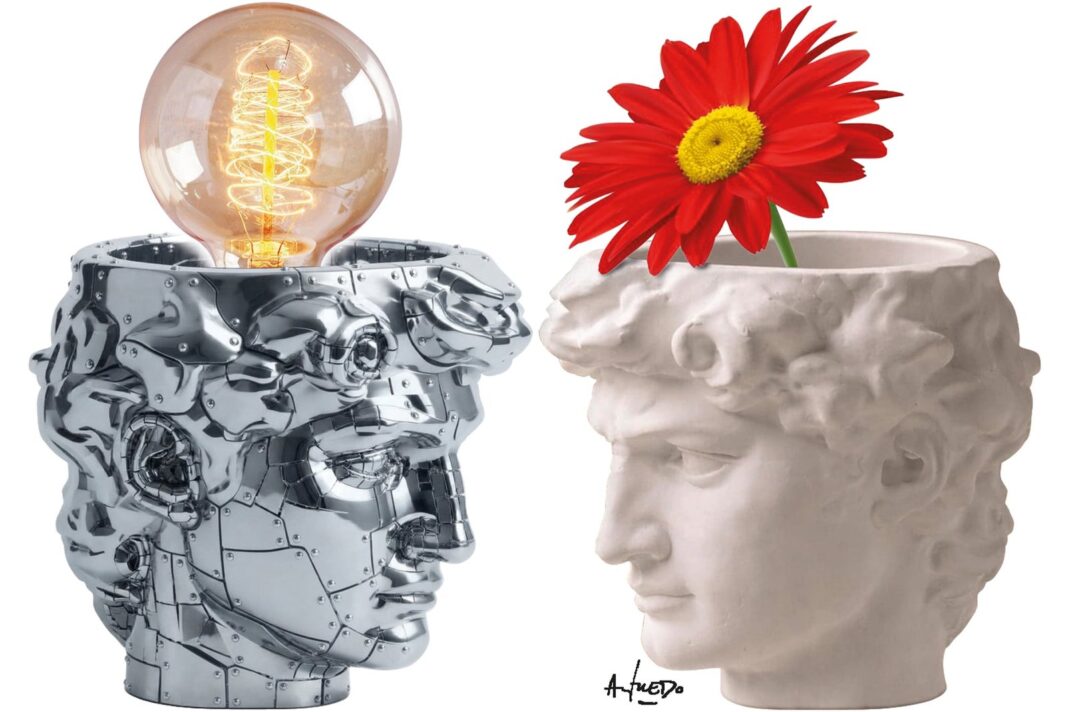 Representación abstracta de inteligencia artificial y humanidad