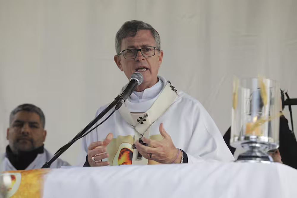 Monseñor Jorge García Cuerva durante la misa central en Luján