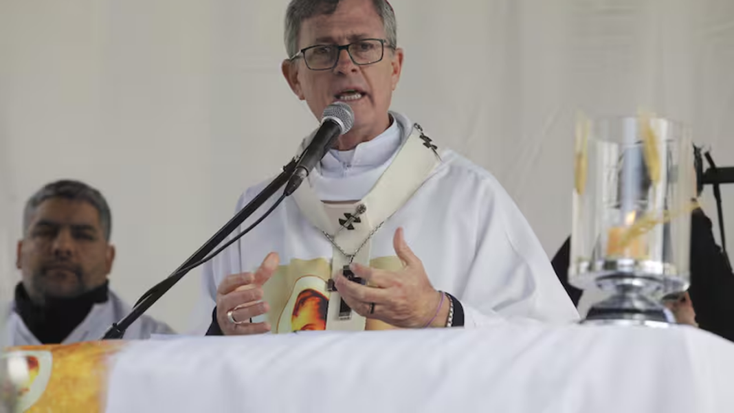 Arzobispo Jorge García Cuerva durante la misa en Luján