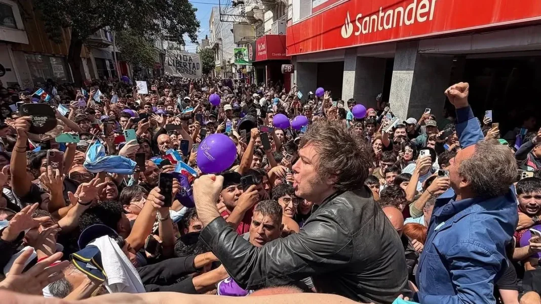 Presidente Javier Milei durante un acto político