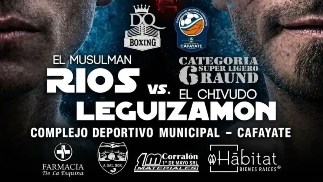 Exequiel Leguizamón durante una pelea de boxeo