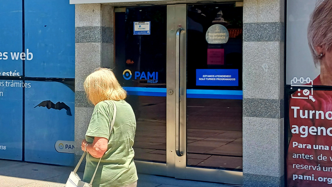 Profesionales de la salud del PAMI durante una protesta