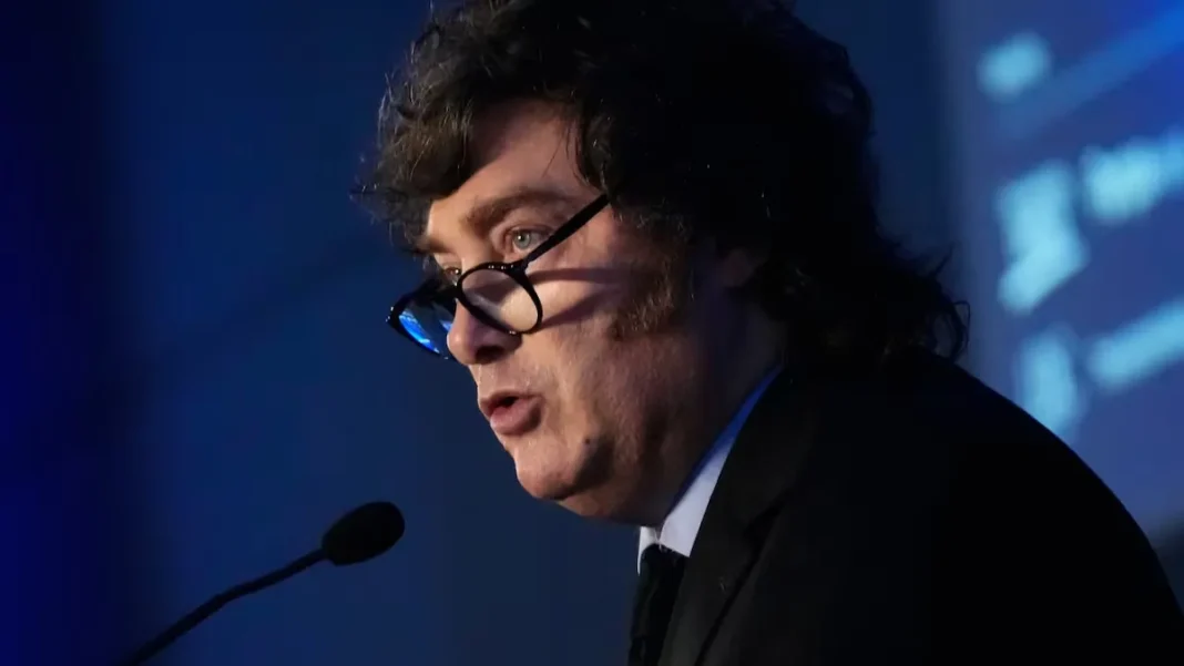 Presidente Javier Milei durante su exposición en la Argentina Oil & Gas Expo 2026 en Neuquén