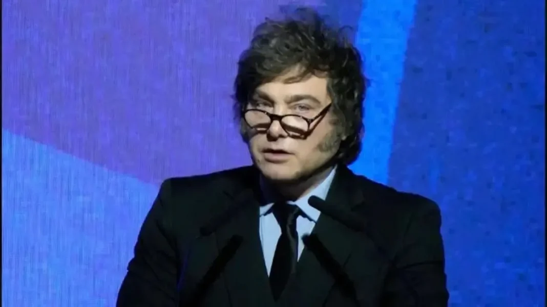 Presidente Javier Milei durante un discurso