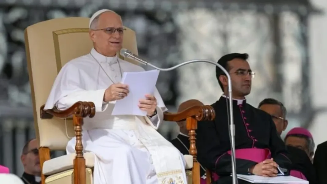 El papa León XIV durante una aparición pública