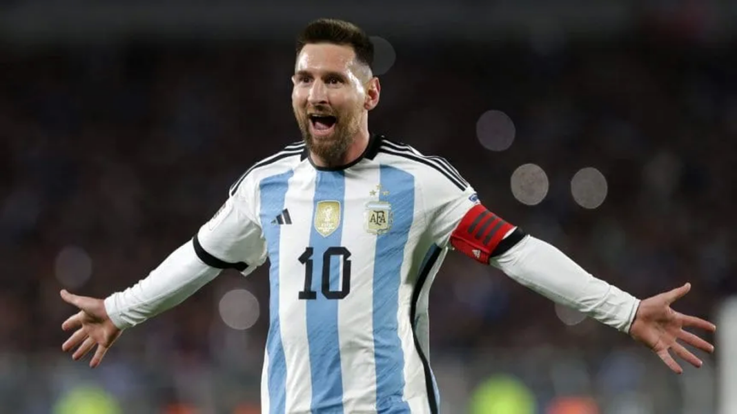 Lionel Messi durante un partido con la Selección argentina