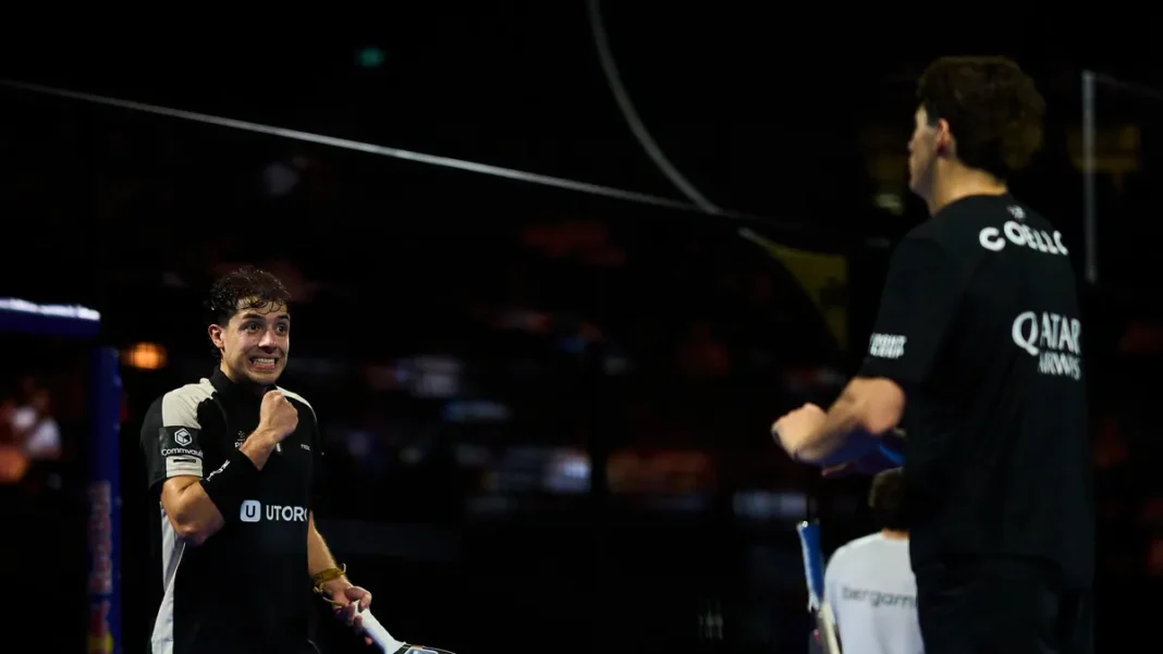 Agustín Tapia y Arturo Coello durante un partido de pádel